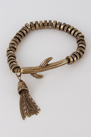 Antique Inspired Bracelet With Tassel And Cactus 6IBE4